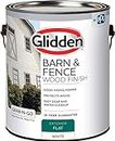 Glidden Latex Paint, Barn and Fence, 4098F/01, Flat, Exterior, 1 gal, White
