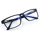 EFERMONE Unisex-Adult Blue Ray Cut Blue Light Filter Computer Glasses With Antiglare For Eye Protection (Zero Power,Blue Coated) (Black)