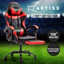 Artiss Gaming Office Chair Executive Computer Leather Chairs Footrest Red