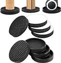 Furniture Coasters, 4 PCS 2.5” Furniture Caster Cups + 4 PCS 2.5” Felt Furniture Movers Sliders for Hardwood Floors, Non-Slip Rubber Furniture Feet Pads with Grippers for Bed Stoppers (Black)