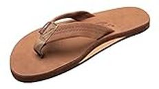 Rainbow Sandals Men's Leather Single Layer Wide Strap with Arch, Redwood, Men's X-Large / 11-12 D(M) US