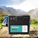 Safetex 12V AGM Battery Box Portable Deep Cycle Battery Caravan Camping