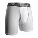 2UNDR Swing Shift (White/Grey) Boxer Brief Mens-Medium, White/Grey
