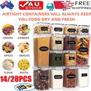 6/14/28pcs Airtight Food Storage Containers Kitchen Pantry Cereal Organization