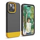 elago Glide Armor Case Designed for iPhone 14 Pro Max Case, Drop Protection, Shockproof Protective TPU Cover, Upgraded Shockproof, Mix and Match Parts, Enhanced Camera Guard [Dark Grey/Yellow]