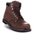 EVERBOOTS Tank S Steel Toe Work Boots for Men, EverFit Comfort Technology, Anti Slip Grip & Ultra Shock Absorption, Heavy Duty Leather Boot, Safety Industrial Workwear Construction, Electrician Shoes, Darkbrown, 14