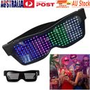 LED Luminous Glasses Electronic Rechargeable APP Control  For Costume Neon DJ AU