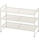 SimpleHouseware 3-Tier Stackable Mesh Shoe Racks with Shelves for Storage Organizer, White
