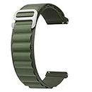 ACM Watch Strap Nylon Loop compatible with Huawei Watch Gt2 42mm Smartwatch Sports Hook Band Green
