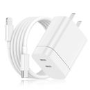 24W Dual USB C Port Fast Wall Charger & 6FT Cable For iPhone 14 13 12 11 XS XR X