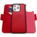 Dreem Fibonacci iPhone 15 Pro Max Wallet case / 2-in-1 Shockproof case and Detachable Vegan Leather Folio, MagSafe Compatible, RFID Protection [Red]