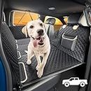 Large Dog Car Seat Cover for Back Seat with Extender Hard Bottom for Trucks, Heavy Duty Dog Hammock for F150, Ram1500, Sierra, SUV, Waterproof Dog Bed for Car for Aggressive Chewers