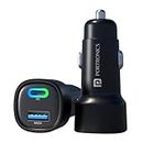 Portronics Dual Output Fast Car Charger with 30W Type-C PD & 30W USB, LED Indicator, Charging Adapter Compatible with Cars for iPhone & Android Smartphone, Smartwatch, Earbud, Power Bank (Black)