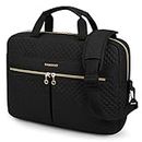 bagsmart Laptop Bag, 15.6 Inch Briefcase for Women Large Laptop Case Computer Bag Office Travel Business (15.6 inch-Black)