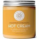 Pure Body Naturals Max Strength Hot Cream - Natural Muscle Pain Relief Cream for Sore Muscles, Arthritis Pain, Sports Injuries, Chronic Pain, and Inflammation - Capsaicin Cream for Soreness, 8.8 oz
