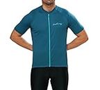 Triquip Breakaway Men's Half Sleeves Cycling Jersey: Lightweight, Moisture-Wicking, and Reflective (X-Large, Pine)