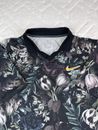 Nike Court Slam Shirt Mens (2XL) Black Floral Print Tennis M3 Dri-Fit Polo Shirt