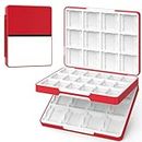 MoKo 60 Slots Game Card Case for Nintendo Switch/Switch OLED/3DS/2DS, Portable 3DS Game Case, 24 Slots for 3DSXL/DS/DSi Cards & 36 Slots for SD Cards w/Magnetic Closure, Red Ball