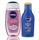 Nivea Moisturising SPF 50 Sun Lotion And Shower Gel For All Skin Types (Combo Of 2), 1 Count