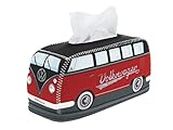 BRISA VW Collection - Volkswagen Caja de pañuelos de Papel de Neopreno para cosméticos y servilletas en el baño T1 Camper Bus (Rojo/Negro)