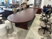 12' Conference Table in Mahogany Laminate Finish ( Local Only)