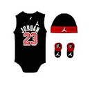 Nike Jordan Infant Jumpman Air 23 3 Piece Set (Black(LJ0208-023)/Red, 0-6 Months)