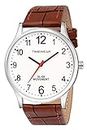 TIMEWEAR Analog White Number Dial Brown Leather Strap Watch for Men
