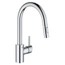 Grohe 32 665 3 Chrome Concetto 1.75 Gpm Single Hole Pull Down Kitchen Faucet