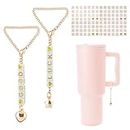 GUYOMM DIY Cup Letter Charms Set for Stanley, 2 pcs Charm Chains &120pcs Letter Beads,Personalized Name Charms for Stanley Handle Decorations,Cup accessories for Stanley Tumbler 20/30/40oz (Heart)
