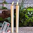 3D Black Wick Led Battery Operated Flameless Taper Candles Light with Remote &Timer,Electric Fake Window Candle Flickering Like Real Wax,Floating Candle Stick for Christmas/Halloween/Wedding