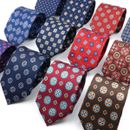 Retro Fashion Men's Geometric Pattern Soft Silk Touch 7.5cm Tie Suit Accessories