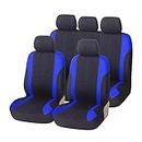 TSUGAMI 9 Piece Car Seat Covers Full Set, Front and Rear Split Bench Auto Seat Protectors, Two-Tone Washable Automotive Seat Covers Universal Fit for Most Cars, Sedan, Truck, SUV (Blue)