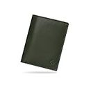 HAISH Trifold RFID Protected Genuine Leather Wallet with 9 Card Slots, 2 Currency Compartments for Men (Army Green)