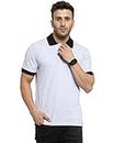 Scott International Men's Regular Fit Half Sleeve Organic Cotton Polo T-Shirt (SS20-SP8-XXL_White Melange_XX-Large)