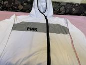 NEW Victorias Secret White OffSet Black Zipper Hoodie This Is A Beautiful Hoodie