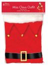 Traje de Santa Señora Claus - Adulto Talla Única - Sombrero Cinturón de Vestir Disfraz de Navidad - Nuevo