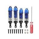 Pxyelec 4pcs Blue Aluminum Front Rear Shocks Absorber for 1/10 Traxxas Slash 4x4 4WD 2WD Rustler Stampede Upgrades Option Parts, Replacement of 5862