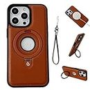 Luxurious Leather Magnetic Phone Case with Invisible Stand,Transmitg Premium Luxury Leather Invisible Stand For iPhone Case 15/14/13/12 Pro MAX (for iPhone 12Pro MAX,Brown)