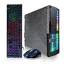 Dell PC Treasure Box RGB Desktop Computer Intel Quad Core I5 up to 3.6G, 16G, 512G SSD, WiFi & Bluetooth, RGB Gaming PC Keyboard & Mouse, DVD, Windows 10 Pro (Renewed) (Diamond Black)