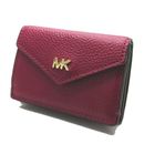 MICHAEL KORS Small Peebled Leather Tri-Fold Flap Wallet purse 32T9GF6E5L-506