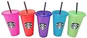 Starbucks Summer 2022 Color Change Venti Cold Cups with Straws (24oz, Pack of 5)