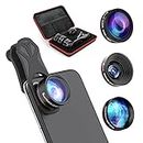 Selvim Phone Camera Lens Phone Lens Kit 4 in 1 (New), 25X Macro Lenses, 235° Fisheye Lens,Kaleidoscope Lens,0.62X Wide Angle Lens, Compatible with iPhone 13 12 11 10 8 7 6 Plus X XS XR Samsung Pixel