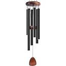 Bursvik Large Aluminium Wind Chimes 37" Inches to Create a Zen Atmosphere Suitable for Outdoor, Garden, Patio Decoration. Classic Black Wind Chimes with Wind Catcher Suitable as A Gift for Unisex