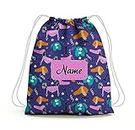 Baby of Mine Kids Drawstring Backpack for Swimming Gym Yoga Tuition Waterproof Bags for 3-10 Year Girls Boys Wiener Dog Printed bags