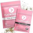 Flat Tummy Tea (2-Week, 2-Tea Program) - Detox Tea - Herbal Tea ft. Senna, Lemon Balm, Green Tea Extract, Dandelion Root - Occasional Bloating Relief Women