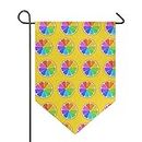 MONTOJ Colorful Rainbow Lemon Pattern Home Sweet Home Garden Flag Vertical Double Sided Yard Outdoor Decorative