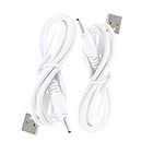 DC 2.0mm Jack Charger Port 100CM USB Charge Replacement Power Cable Compatible with Beats Solo HD505 Wireless Headphones NOT for Dr. Dre Powerbeats3 (White+White)