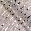 Tessuto con paillettes luccicanti e luccicanti, tessuto glitterato, larghezza 112 cm, colore: argento a mezzo metro