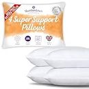 Slumberdown Pillows 4 Pack - Super Support Firm Side Sleeper Bed Pillows for Neck and Shoulder Pain Relief - Comfy & Supportive Pillow, Hypoallergenic, Made in the UK, Standard Size (48cm x 74cm)