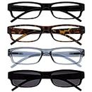 The Reading Glasses Company Black Brown Grey Readers With Black UV400 Sun Reader Value 4 Pack Mens Womens RRRS32-1271 +2.50